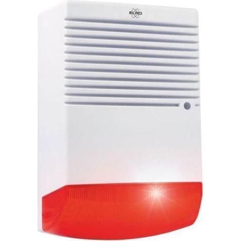 Sirène d'alarme factice avec lumière clignotante LED – Alimentation 230V – Puissance sonore 110dB – Pour dissuasion efficace des cambrioleurs – (1/4)