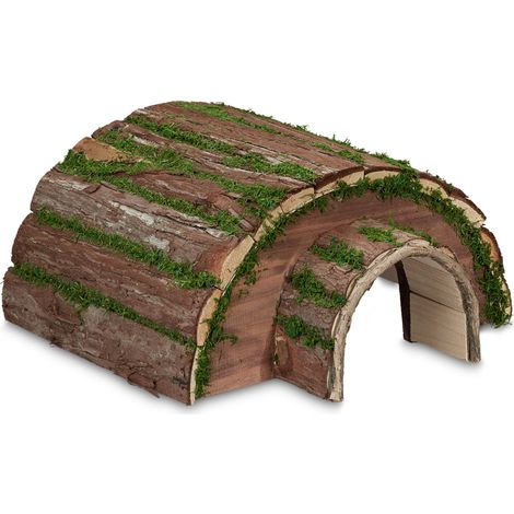 Casetta per ricci da esterno grande ingresso giardino in legno naturale 70 x 50 x 40 cm in legno marrone 130009370