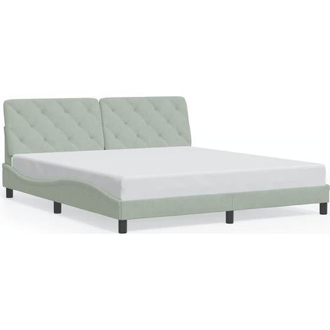 Maison Exclusive - Giroletto senza Materasso Grigio Chiaro 180x200 cm Velluto