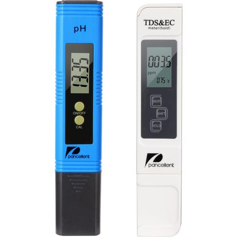Mètre de Test de qualité de l'eau TDS PH EC Température 4 dans 1 Ensemble Testeur numérique avec Écran LCD Test pour Piscine, Aquarium (Bleu) (1/5)