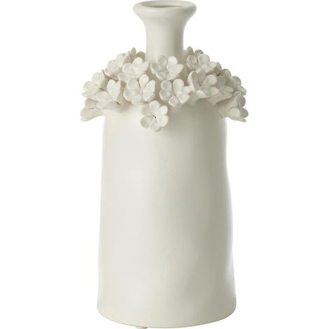 Vase Fleur en Céramique "Yucca" 31cm Blanc (1/2)