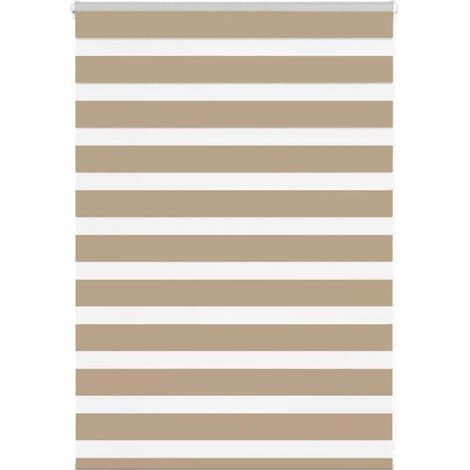 Store zèbre - Modèle 4014521 - Marron sable - Largeur tissu 95,9 cm - 100% polyester occultant (1/5)