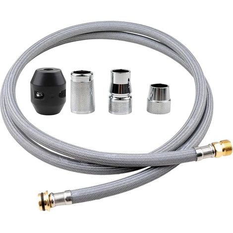 Kit de rechange de tuyau de robinet de cuisine 5 pièces compatible avec les robinets à tirette Grohe 48293000, tuyau pulvérisateur flexible avec connecteurs et poids