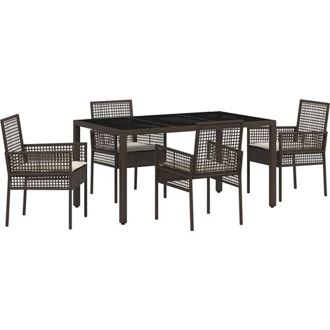 Maison Exclusive - Conjunto de Comedor de Jardín 5 pcs Marrón rat