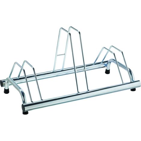Andrys - Râtelier Porte-vélos au sol pour extérieur et intérieur, 3 places, avec postes hauts et bas, galvanisé à froid, or tropical, 77 x 42 x 40 cm - Finitura: Zincato - Colore: Argento - Posti: 3