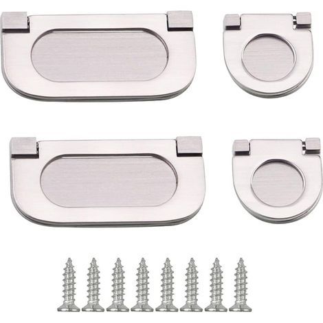 4 Pieces Invisible Handles Drawer Handle Recessed Handle Kitchen Door Handles Cupboard Drawer Handles Bedroom Furniture Pull Drawer Hardware, 35/75mm (1/5)