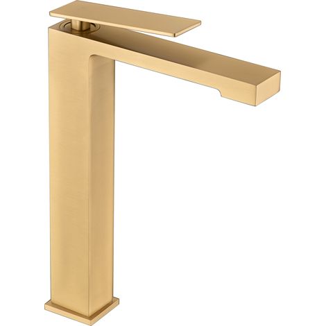 Imex -  Grifo Monomando Lavabo Caño Alto Oro Serie  Pisa