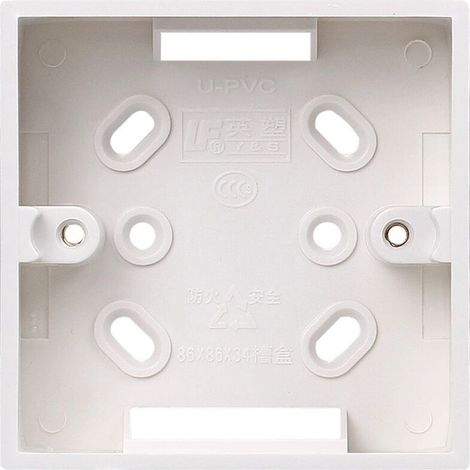 Boîte de jonction en PVC de type 86, prise murale, prise d'alimentation à montage sur base, PVC blanc