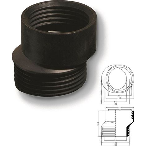 Eccentrico wc gomma nera 214800GN