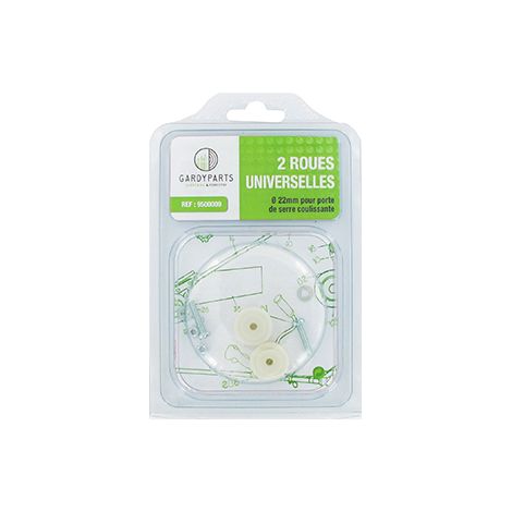 Set di 2 ruote universali ø22mm per porta a scorrevole.