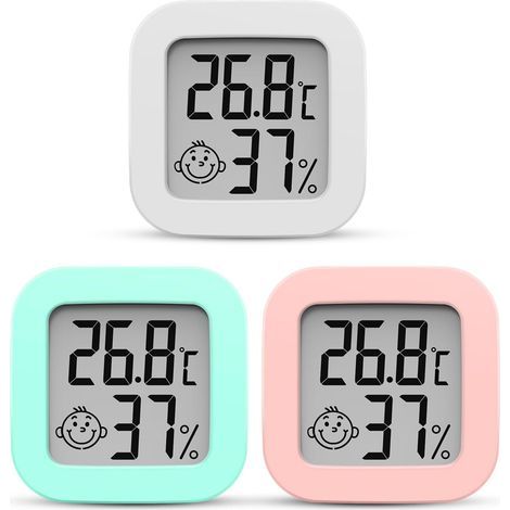 Mini Thermomètre Hygromètre Intérieur, Digital Thermo HygromèTre Indicateur Précision D'ambiance Moniteur de Température et Humidimètre (3 pièces)