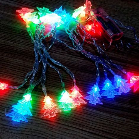 3.3m Multi Colour LED Christmas Tree Fairy Lights, Battery Operated Indoor Decoration (1/5)