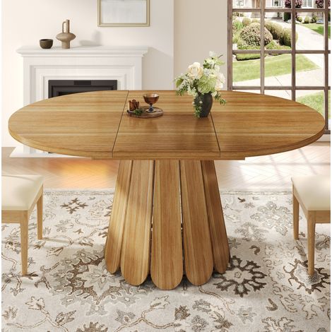 MEUBLIV Tavolo da pranzo allungabile 118-158 cm marrone – rotondo, fino a 6 persone (1/5)