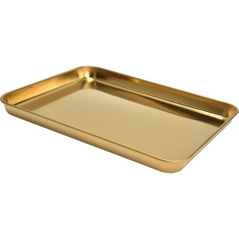 Rechteckige Edelstahlschale, farbige Titan-Oberfläche, flach, für Reisrollen - Gold (1/5)