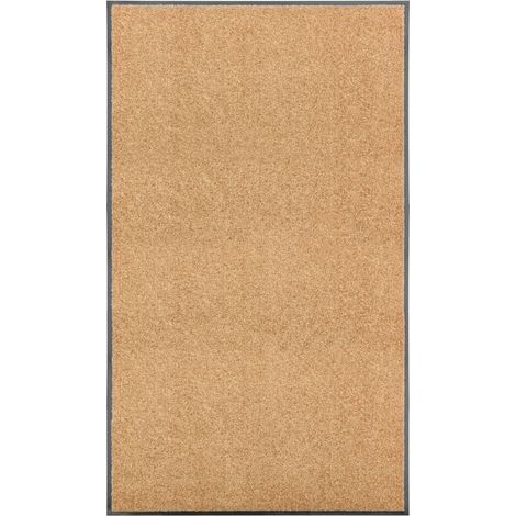 Paillasson lavable 90 x 150 cm PVC antidérapant et polyamide crème DEC040611 (1/5)