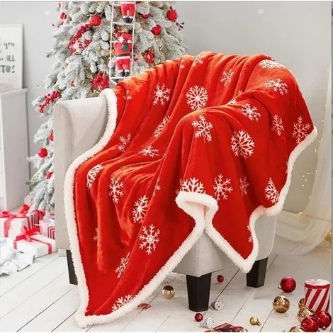 Couverture Polaire Sherpa pour Adultes 150x 100 cm, Plaid Noel Polaire Doux et épais en Polaire pour canapé, lit et canapé (1/4)