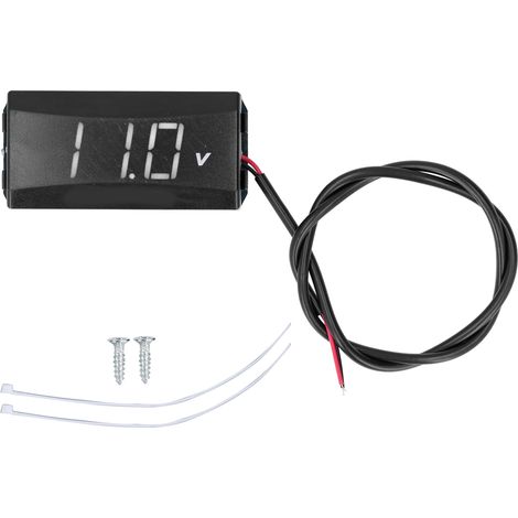 Testeur de tension à affichage numérique LED, universel, pour voiture, moto, véhicule électrique, 12V-80V, blanc (1/5)