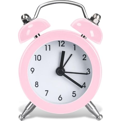 Vintage Style Alarm Clock, Mini Retro Alarm Clock, Loud Volume Battery Operated Bedside Alarm Clock - Retro Silent Analog Alarm Clock for Bedroom, Living Room, Kitchen MUMU (1/4)