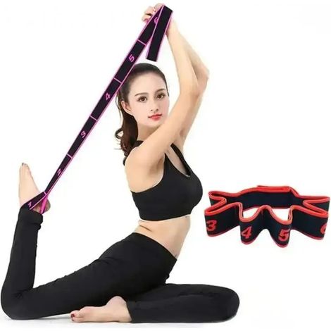 Banda elástica de gimnasia para estiramientos, yoga y pilates, color rojo (5729) (1/5)
