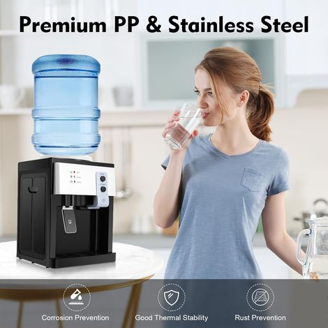 Distributeur d'eau chaude et froide électrique 500W distributeur d'eau chaude avec 3 indicateurs, température constante, compatible avec les fûts de 1,1 à 4,9 gallons (blanc) (1/5)
