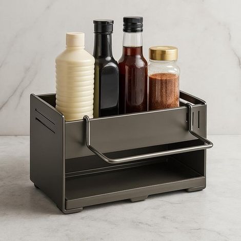 Organizador de fregadero - Escurridor de cocina - Estante organizador de cocina - Escurridor inteligente - 108 x 9 x 221 cm - Negro (1/5)