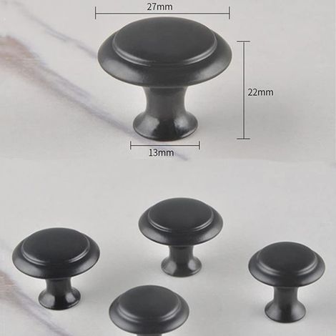 Boutons de Porte de Placard,12 Pièces Alliage d'aluminium Poignée de Meuble Cuisine Ronde en Forme de Champignon pour cuisine,armoire,placard,tiroir,chambre à coucher,meubles de salle de bains. GROOFO