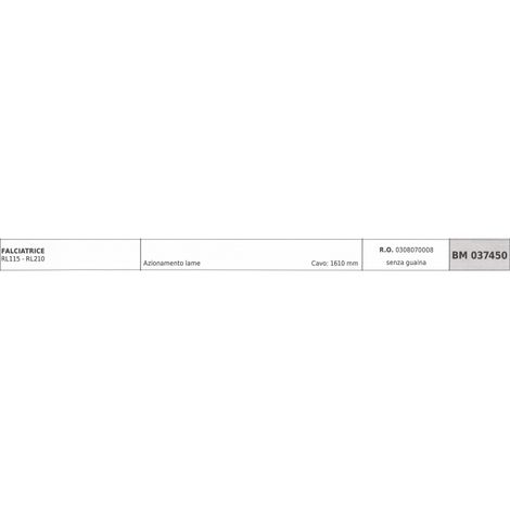 Cavo azionamento lame REQUES ET LECOEUR falciatrice RL115 RL210 cavo 1610 mm