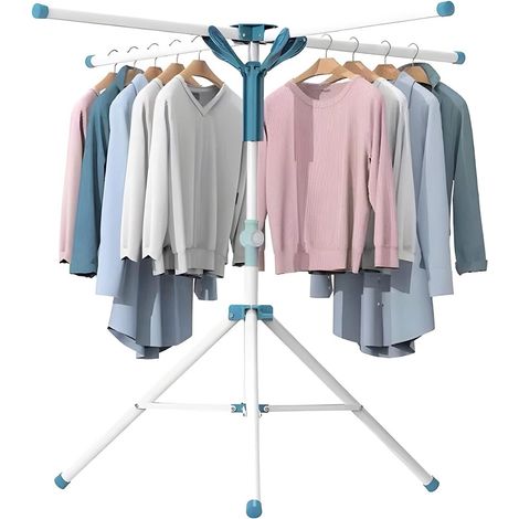 Étendoir à linge pliable - Étendoir sur pied pliable - Étendoir portable - avec 20 pinces - Pliable - Hauteur réglable (1/5)