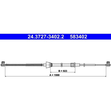 Tirette à câble, frein de stationnement ATE 24.3727-3402.2 SEAT 6R0 609 721 B