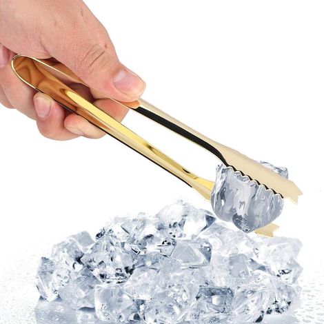 1x Pince à glace, Acier inoxydable 304, Résistant corrosion, Pour sucre et pâtisserie, Usage café et bar (1/5)