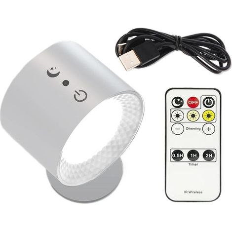 Applique murale sur batterie magnétique télécommandée, rechargeable dimmable sans fil, pour chambre (1/5)