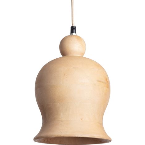 Lámpara Colgante Madera Akesh III ILUZZIA Natural (1/5)