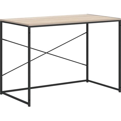 Scrivania Computer Nera e Rovere 110x60x70cm Legno Multistrato vidaXL (1/5)