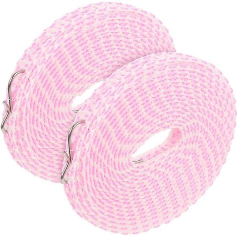 Cordes à linge roses, idéales pour les jardins, conception résistante au vent, lot de 2 portables. (1/5)