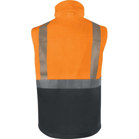 Veste Softshell stretch orange fluo FAST 2 en 1 avec manches amovibles - DELTA PLUS - FASTOR 54/56 (XL)