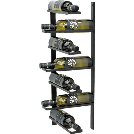 DanDiBo Casier à vin Métal Noir Coin Mural 2 pièces Etagère d'angle Casier à bouteilles 96326 Porte-bouteilles Montage mural Moderne Support mural Etagère murale pour 7 bouteilles (1/5)