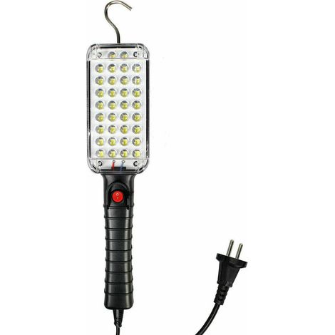 Torcia led da officina 34 le con gancio e magnete da lavoro auto con presa shuko per emergenza riparazioni (1/2)