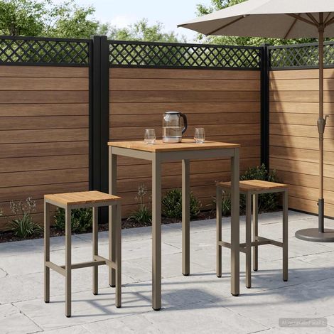 vidaXL Table de Bar de Jardin NAARDEN Naturel et café (1/5)