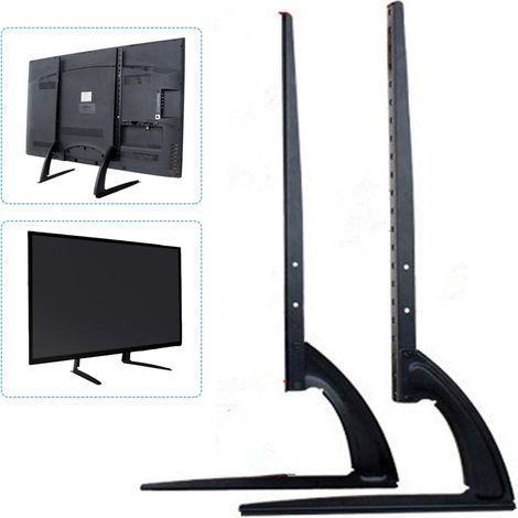 Gojoy – Support TV réglable en hauteur pour écrans 32-70 pouces – Charge max 35 kg – Acier noir – Installation facile
