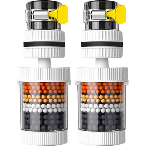 Filtre pour robinet de lavabo, filtre pour robinet, filtre de robinet rotatif à 360°, purificateur de filtration pour robinet de cuisine (2 pièces) (1/5)