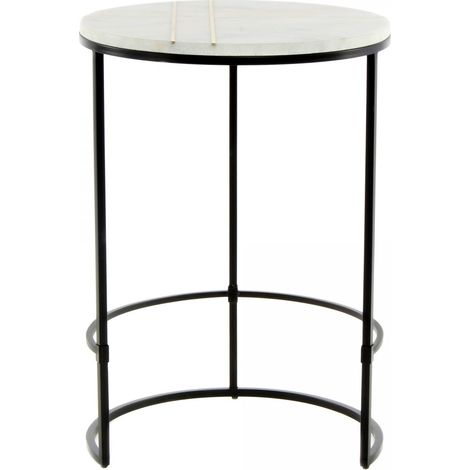 Table basse semi artisanal en marbre EKE 45x45 blanc (1/3)