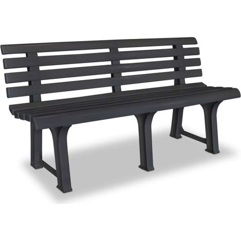 Panchina da Giardino 145,5 cm in Plastica Antracite
