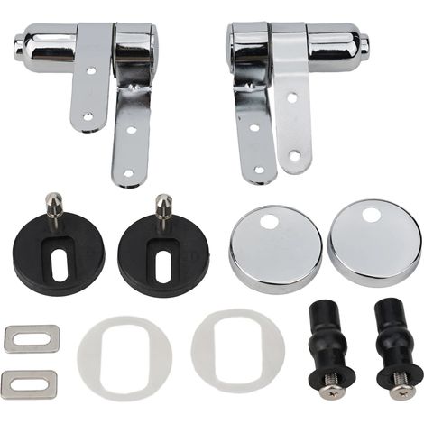 (1 jeu) Charnière de rechange pour abattant de toilette, connecteur de montage pour abattant de toilette à chasse d'eau rapide, charnière à fermeture ralentie, accessoires de salle de bain