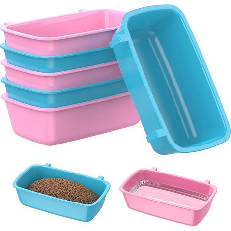Mangiatoia sospesa per gabbia per uccelli, contenitori per cibo e acqua, scaffale portaoggetti in plastica da 6 pezzi (1/5)