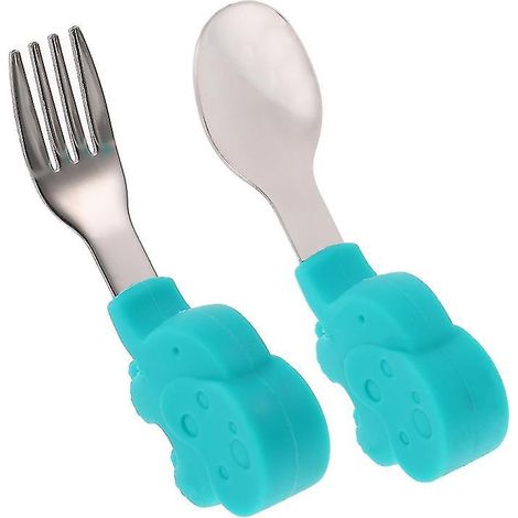 Lot de 2 cuillères et fourchettes pour bébé (1/3)