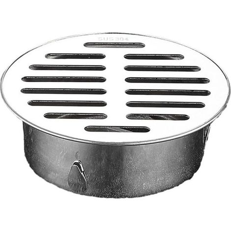 Siphon de sol rond en acier inoxydable avec grand diamètre 110 mm (1/5)