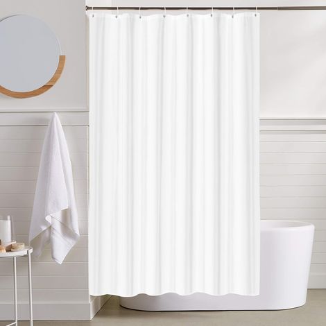 120x180 Rideau de bain en polyester textile, Rideau de douche anti-moisissure pour salle de bain, Rideau pour baignoire douche en tissu imperméable lavable, Rideau de douche avec 8 crochets (1/5)