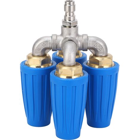 Buse de nettoyeur haute pression 4 en 1 bleue, rotative à 360 °, 4000psi, connecteur rapide 1/4 pouces, Turbo pour sol de véhicule