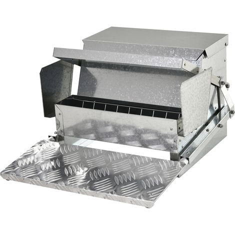 PawHut 11.5KG Automatic Chicken Poultry Feeder Rat Proof Treadle Self Opening with Galvanized Steel and Aluminium (1/5)