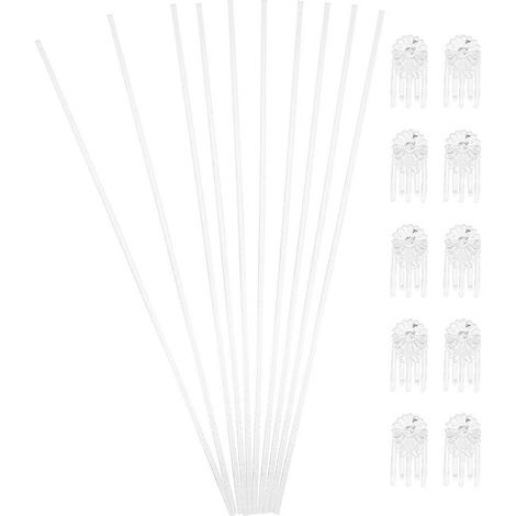 Tuteurs et clips pour orchidées, support stable pour plantes de jardin, 4 ensembles, matériau acrylique durable, 80 supports transparents (1/5)